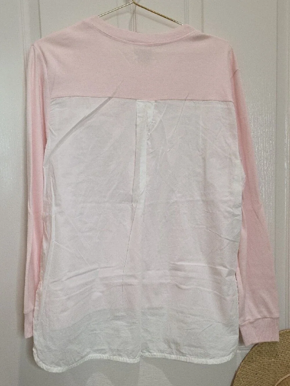 kate spade Pale Pink Bow-Accent Layered Sweatshirt Size 1 Small Relaxes